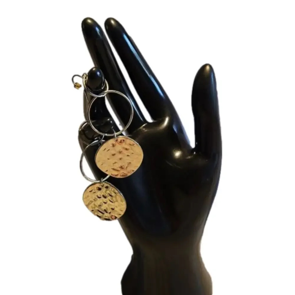 Gold tone big earrings